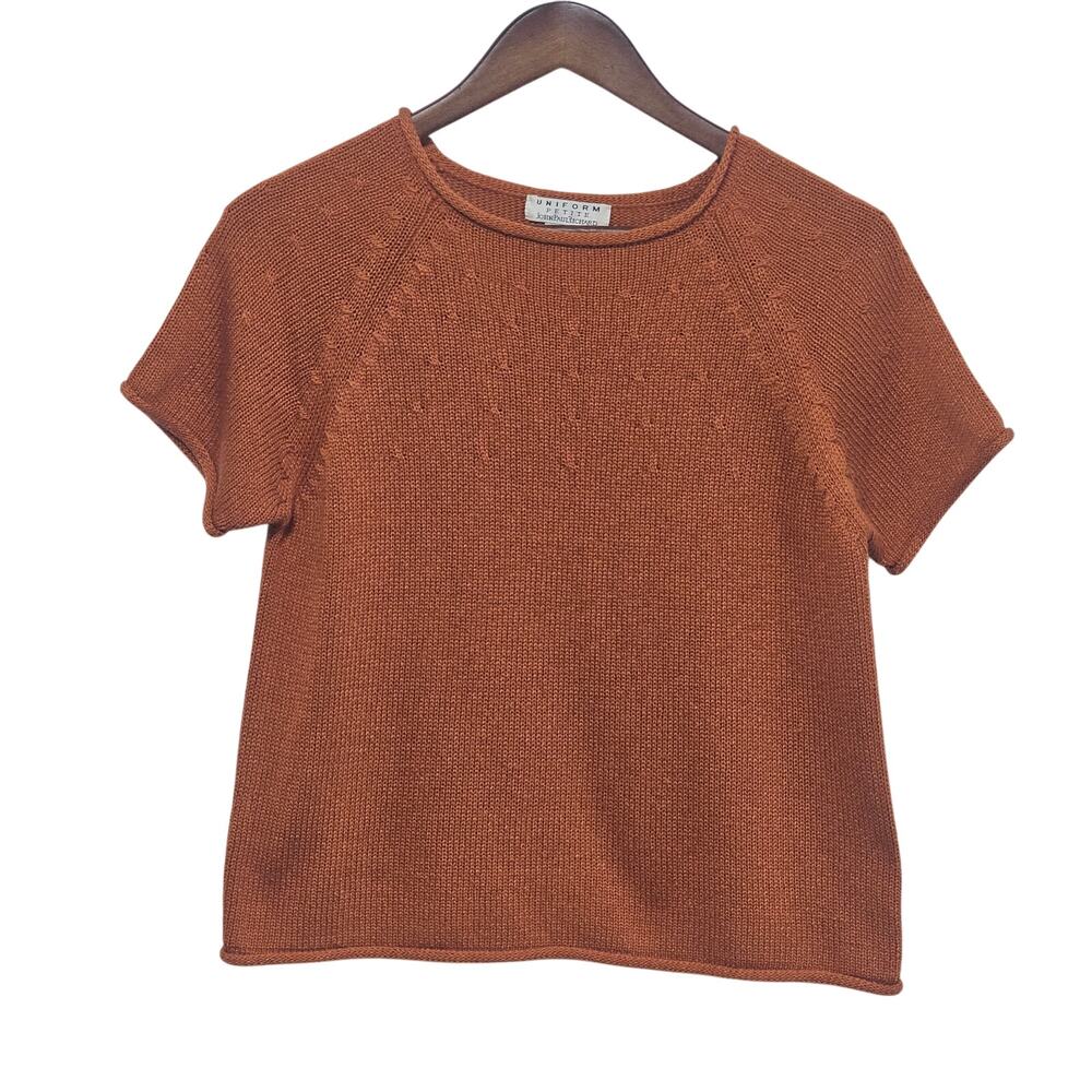 Uniform John Paul Richard Short Sleeve Sweater Earthy Rust Size Petite Medium
